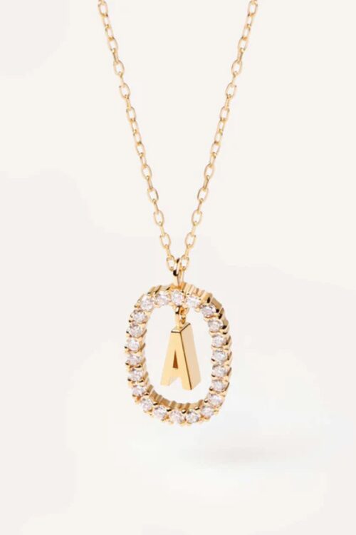 XDiamonds and Gold Letter A Necklace